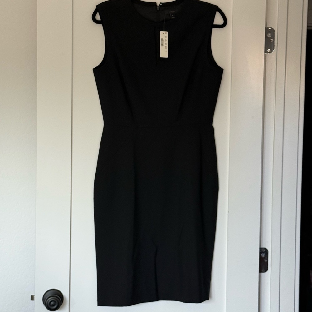 J. Crew Black Sleeveless Sheath Dress